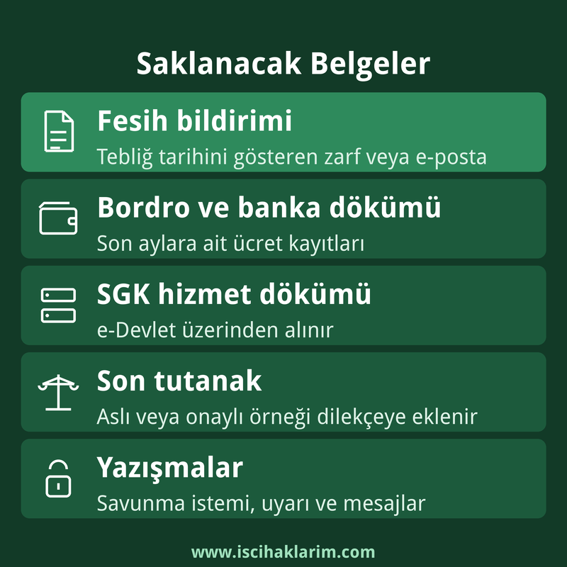 İşe iade davasında işçinin saklaması gereken belgeler