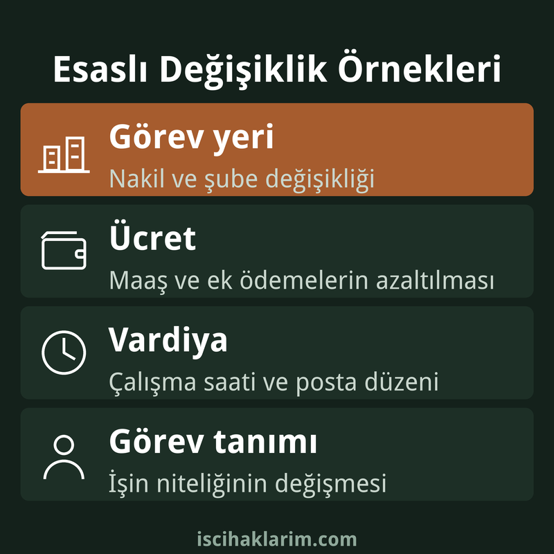 Esaslı değişiklik örnekleri infografiği