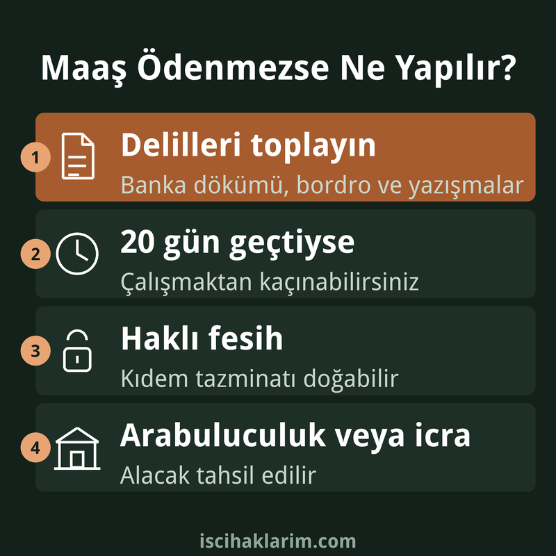 Maaşı ödenmeyen işçi nereye başvurmalı infografiği