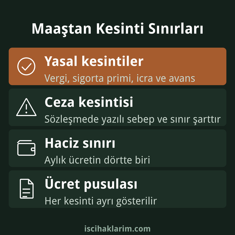 Maaştan kesinti hangi hallerde yapılabilir infografiği